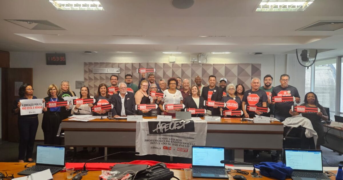 APEOESP Subsede Sul Santo Amaro presente na defesa da escola pública de qualidade paulista e denunciando os ataques do governo Tarcísio no Senado Federal em Brasília.