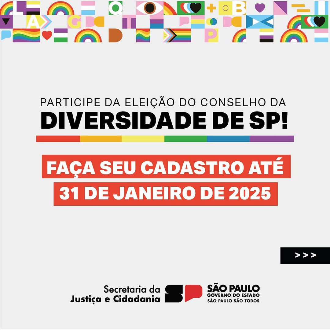 CONSELHO ESTADUAL LGBT DE SP CONVOCA ELEIÇÕES INSCREVA SE PARA VOTAR ON LINE