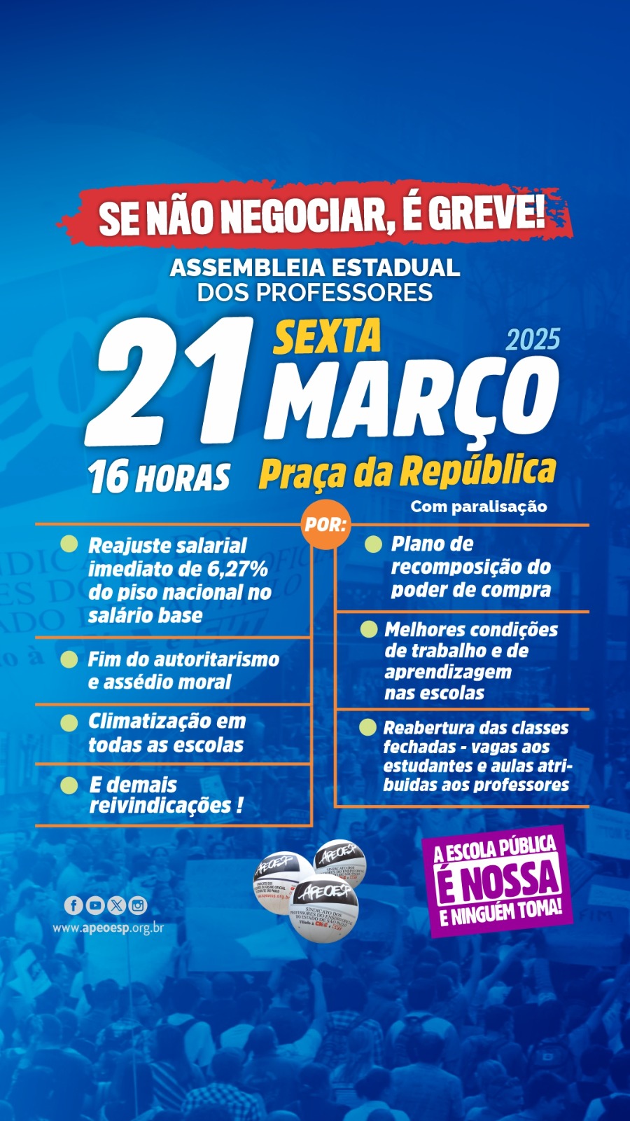 Assembleia de professores da APEOESP
