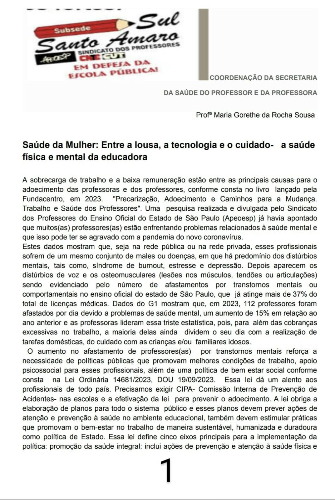 Entre a lousa, a tecnologia e o cuidado: a saúde física e mental da educadora