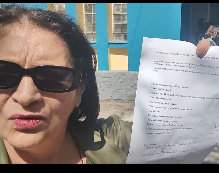 APEOESP SUBSEDE SUL SANTO protocola pauta de reivindicações junto ao secretário de educação do Estado de São Paulo, Feder, numa escola da Zona Sul , na manhã de 11 de setembro de 2025.