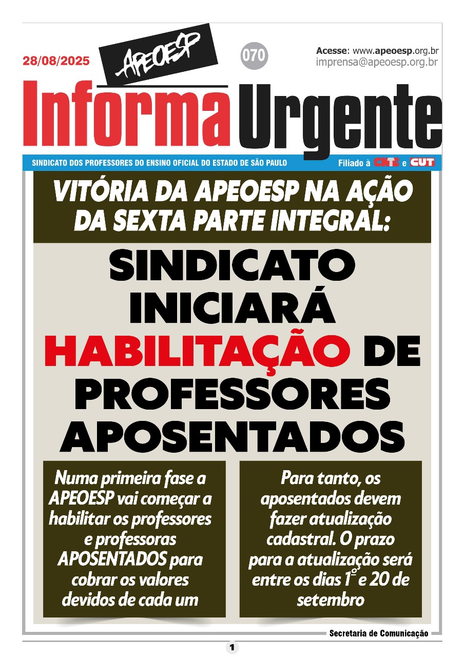 BOLETIM INFORMA URGENTE 70