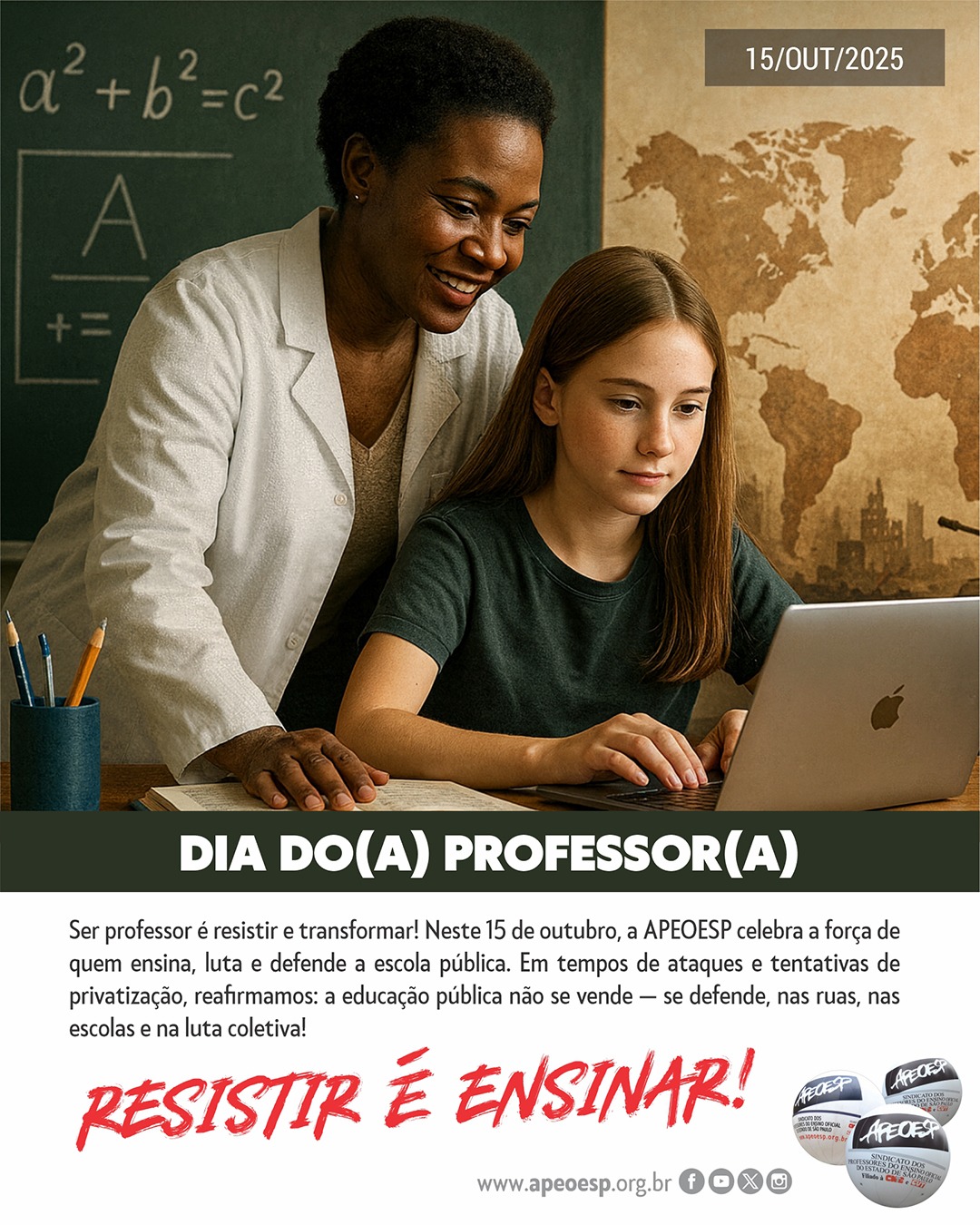 Apeoesp Subsede Sul Santo Amaro deseja a todos e todas vitórias nas lutas, nesse 15 de outubro!