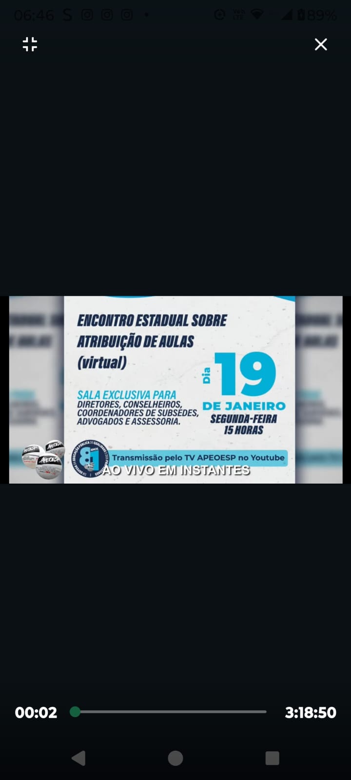 Live APEOESP – ATRIBUICAO 2026