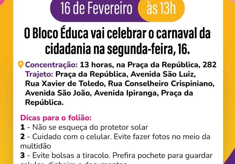 Carnaval é a festa da alegria, da Democracia
