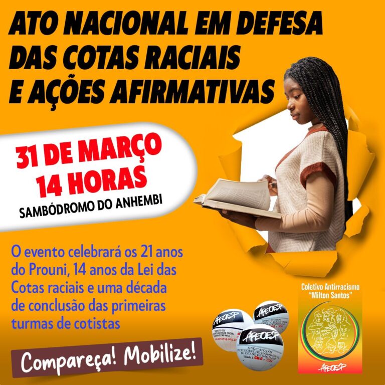 Ato nacional em defesa das cotas raciais e ações afirmativas