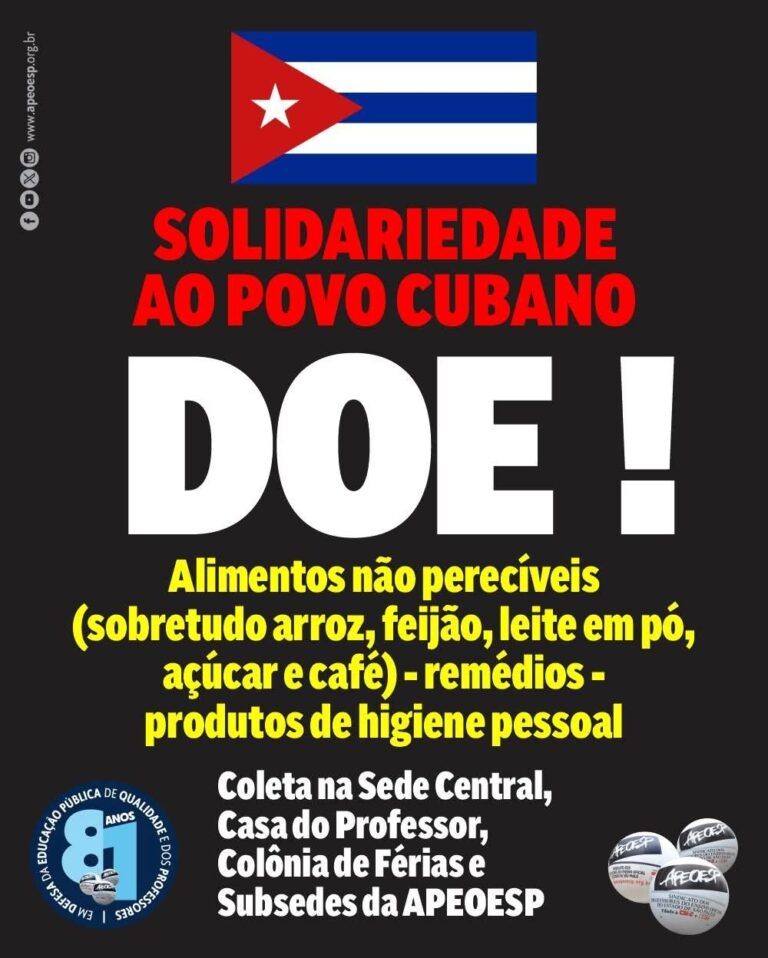 Solidariedade ao povo cubano