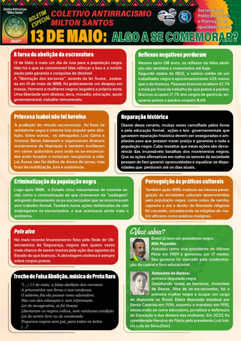13 de Maio não é sobre comemoração.É sobre memória, resistência e luta por reparação histórica. ✊🏿