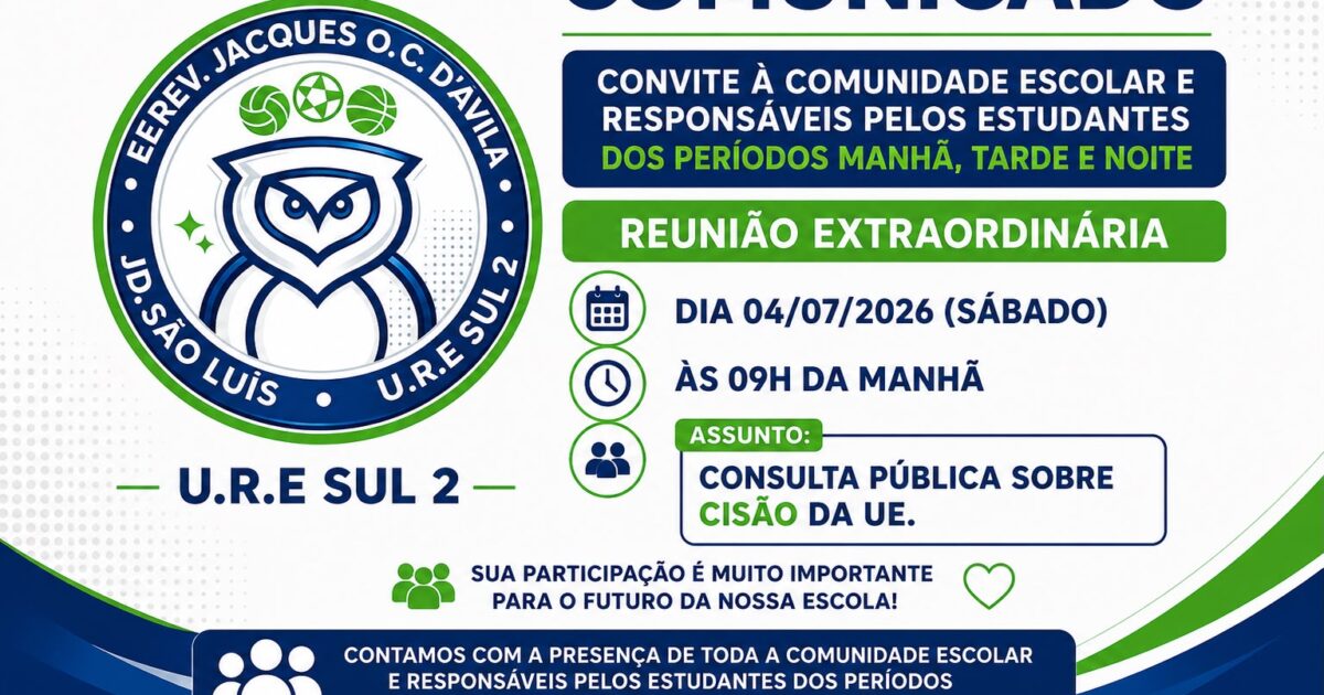 Diga não à reorganização, cisão, mais gestão! Participe! A escola pública é nossa!